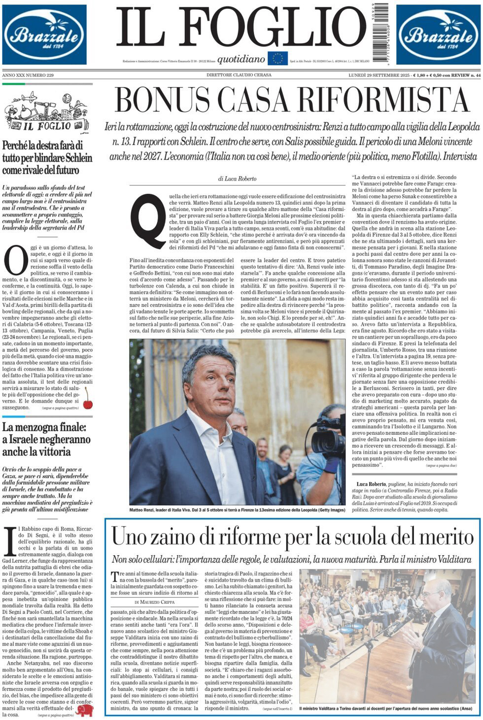 Tear sheet - Il Foglio, September 2025