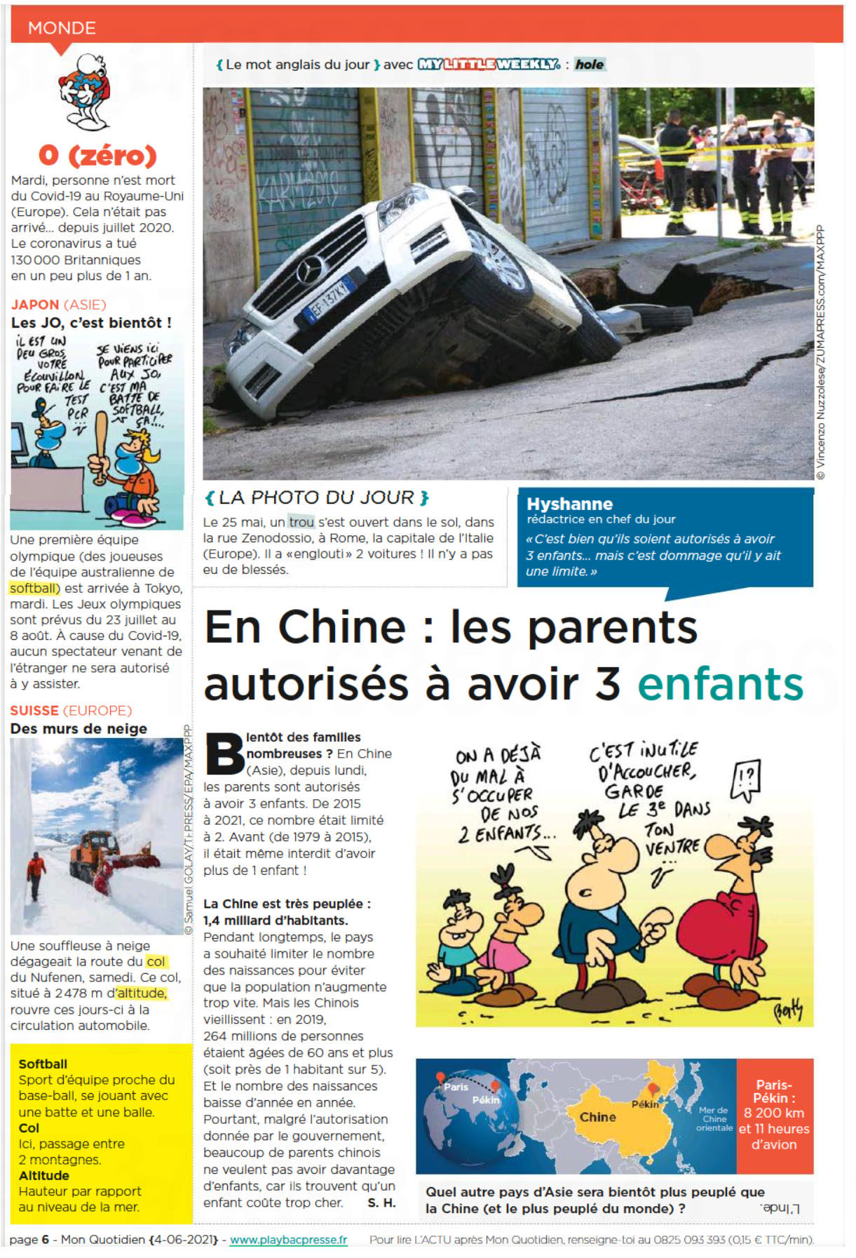 Tear sheet